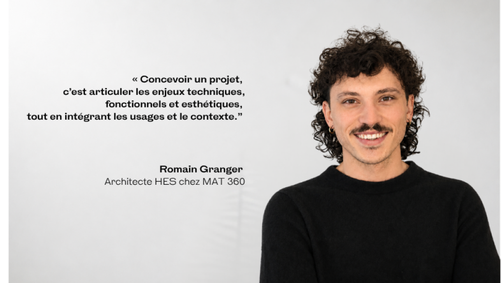 Portrait de Romain Granger, architecte HES chez MAT Architecture